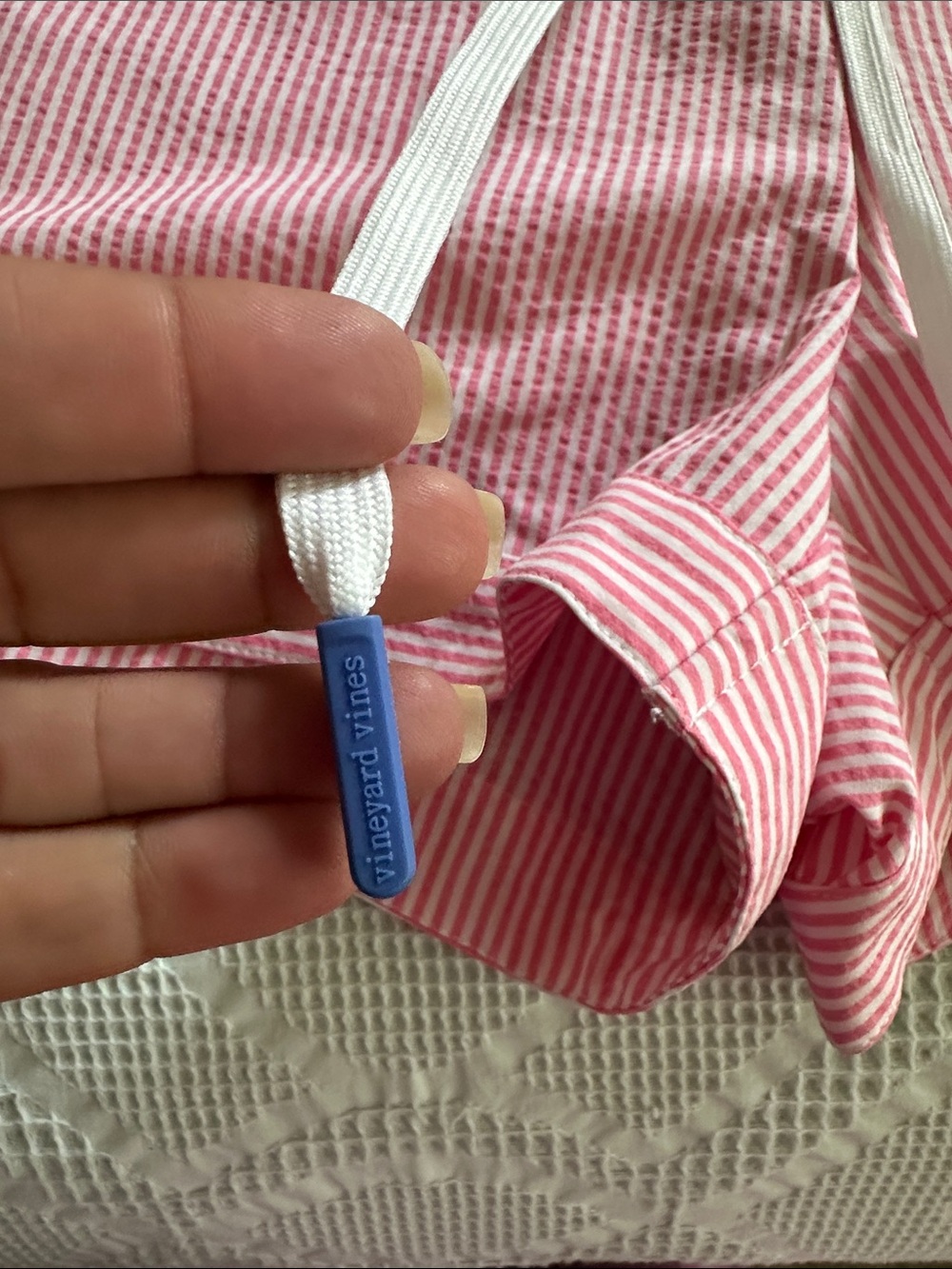 Vineyard Vines Pink Striped Drawstring Athletic Shorts - Picture 4 of 9
